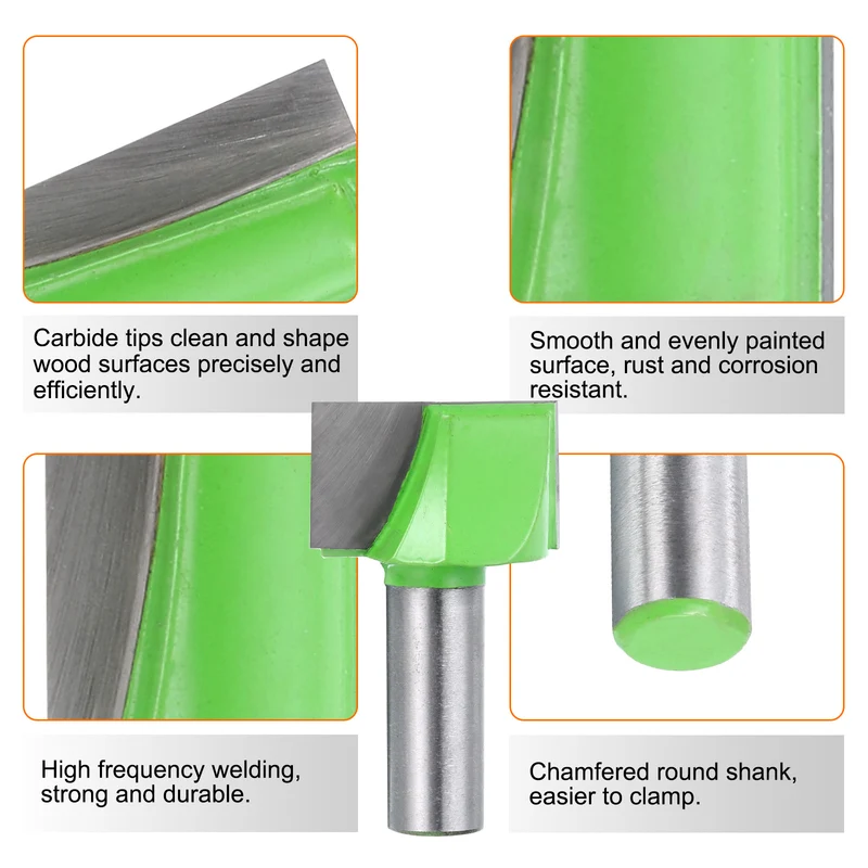 Bottom Cleaning Router Bit 1/2" Shank 1-1/4" x 25/32" Cut Carbide Tipped