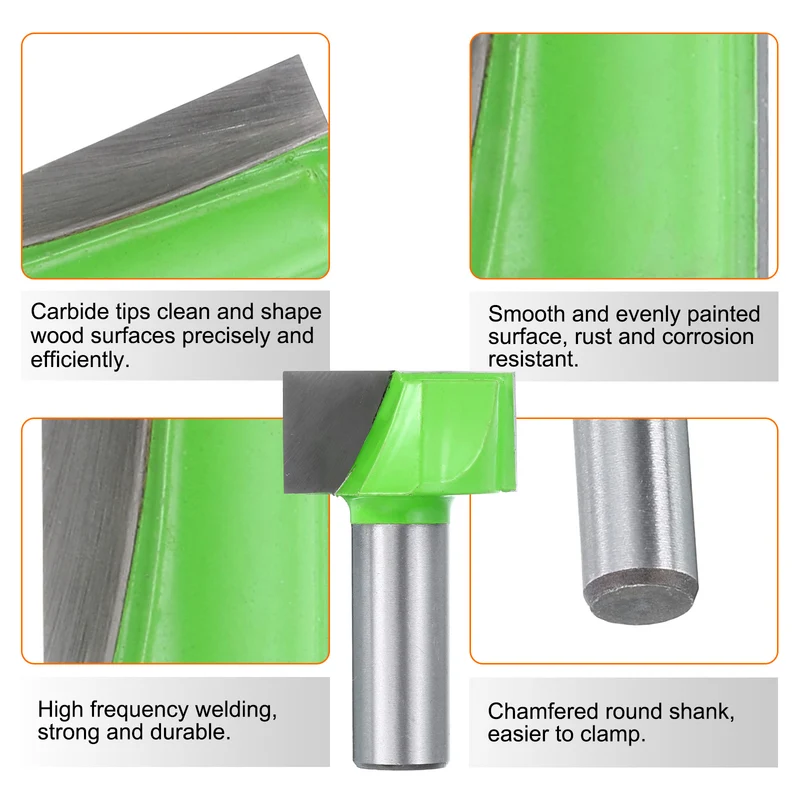Bottom Cleaning Router Bit 1/2" Shank 1-3/16" x 5/8" Cut Carbide Tipped
