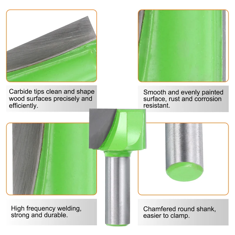 Bottom Cleaning Router Bit 1/2" Shank 1-5/32" x 25/32" Cut Carbide Tipped