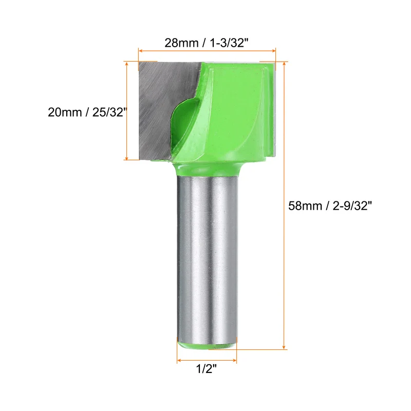 Bottom Cleaning Router Bit 1/2" Shank 1-3/32" x 25/32" Cut Carbide Tipped