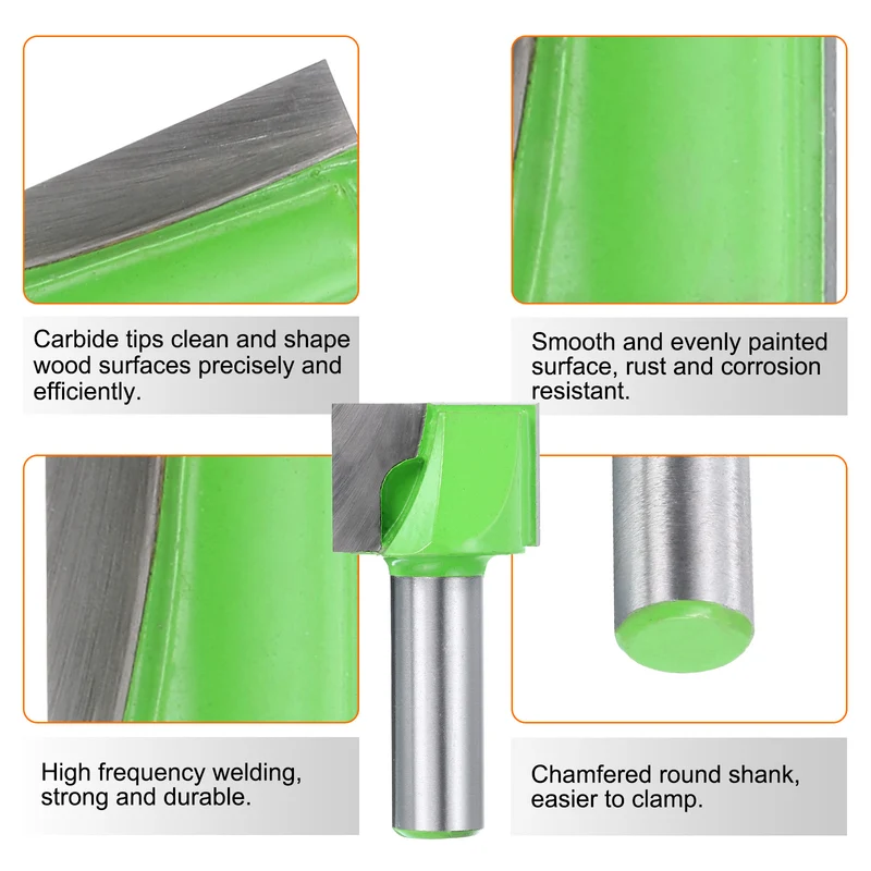 Bottom Cleaning Router Bit 1/2" Shank 1-3/32" x 25/32" Cut Carbide Tipped
