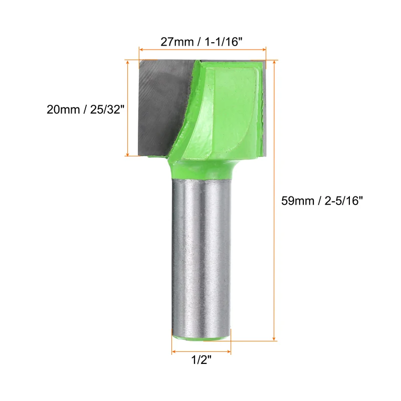 Bottom Cleaning Router Bit 1/2" Shank 1-1/16" x 25/32" Cut Carbide Tipped