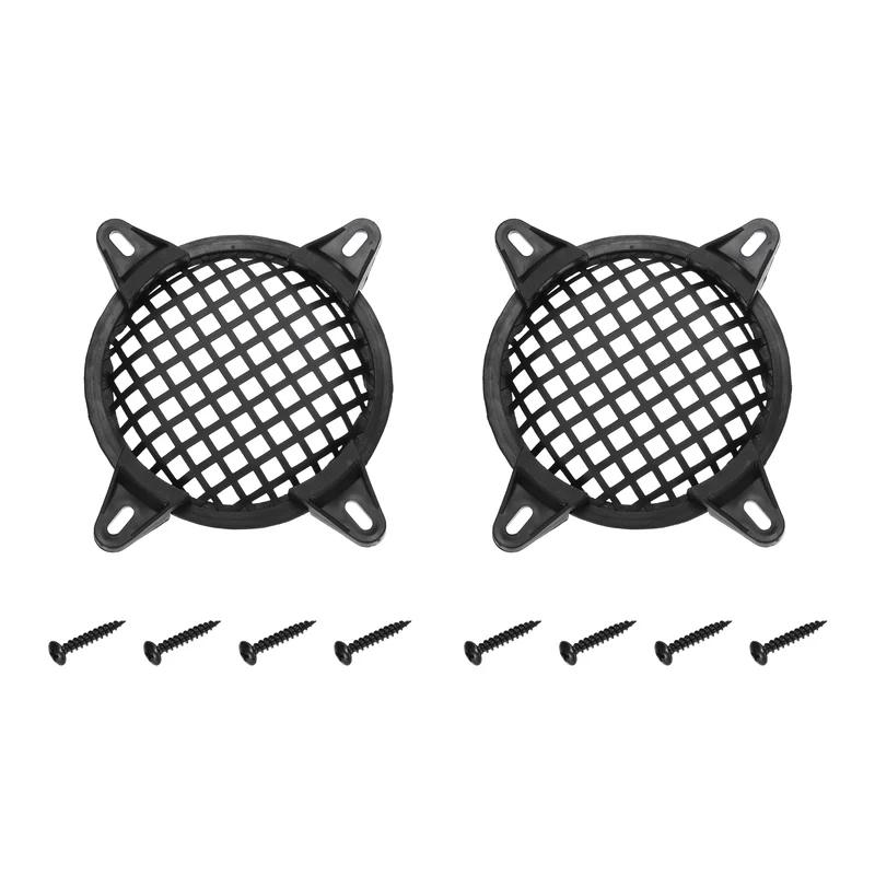 2 Pcs 6Inch Speaker Grill Cover Iron Subwoofer Protector Hexagonal Grille Black