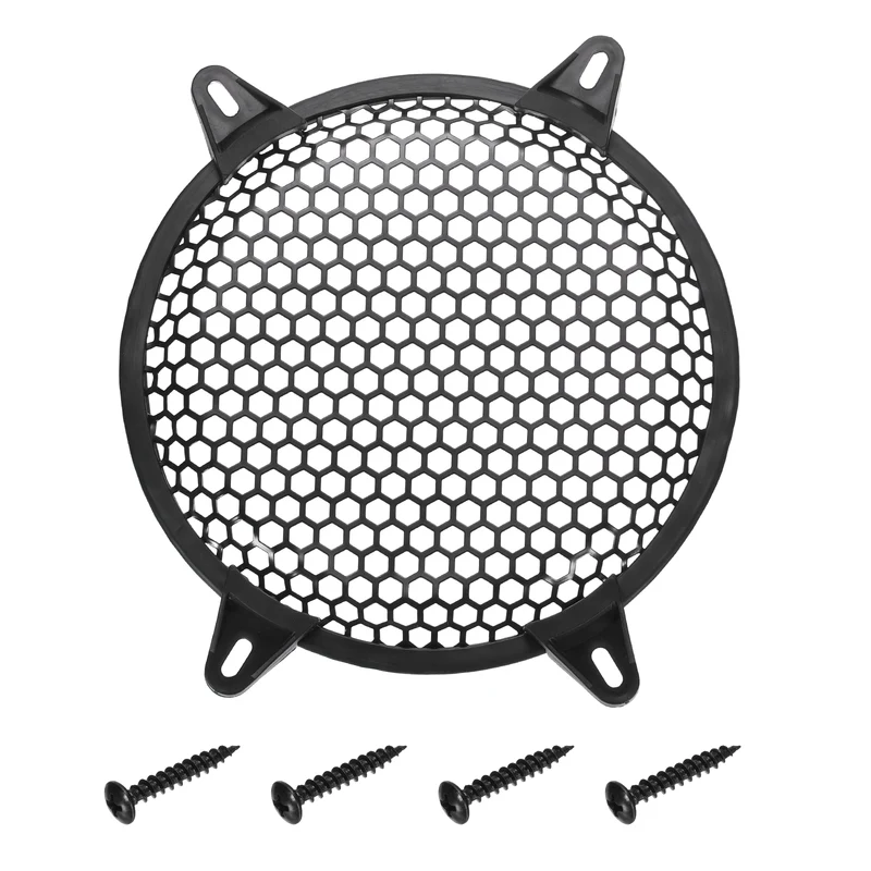 8Inch Speaker Grill Cover Iron Subwoofer Protector Hexagonal Grille Black