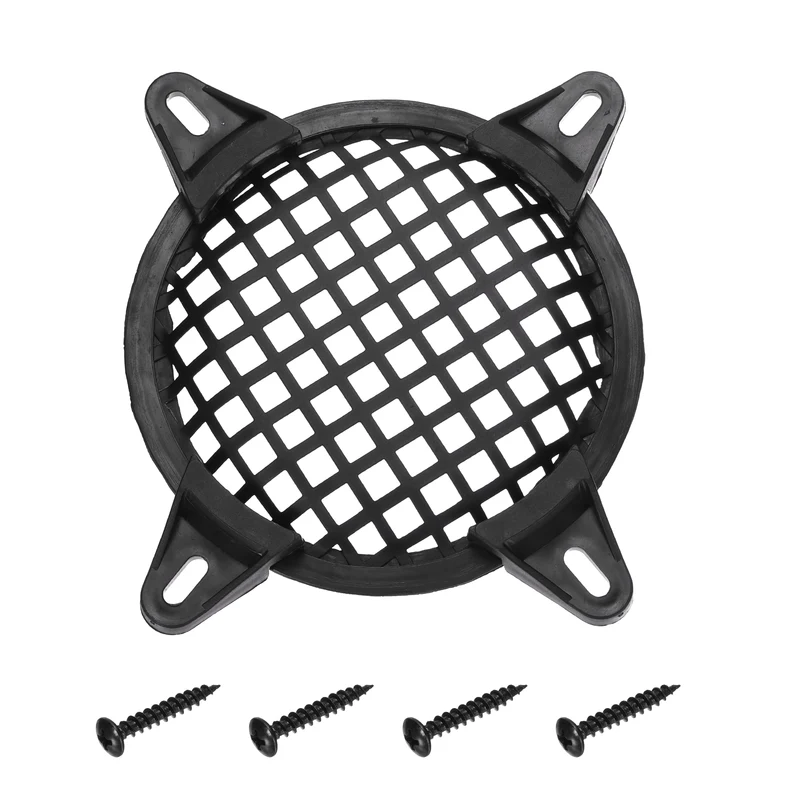 6Inch Speaker Grill Cover Iron Subwoofer Protector Hexagonal Grille Black
