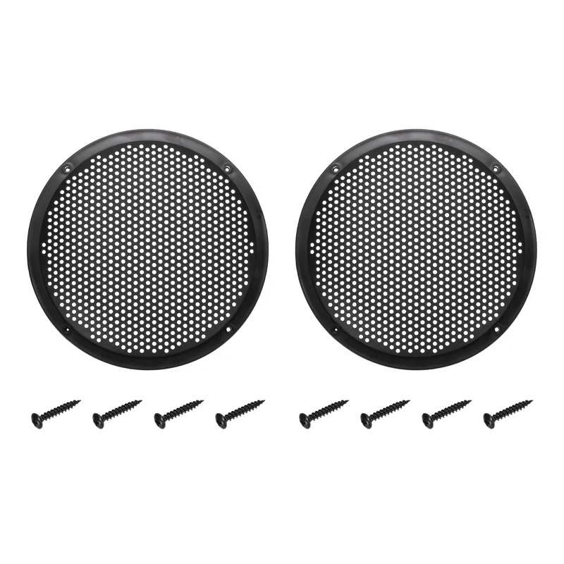 2 Pcs 8 Inch Speaker Grill Cover Subwoofer Protector Dust Cover Black