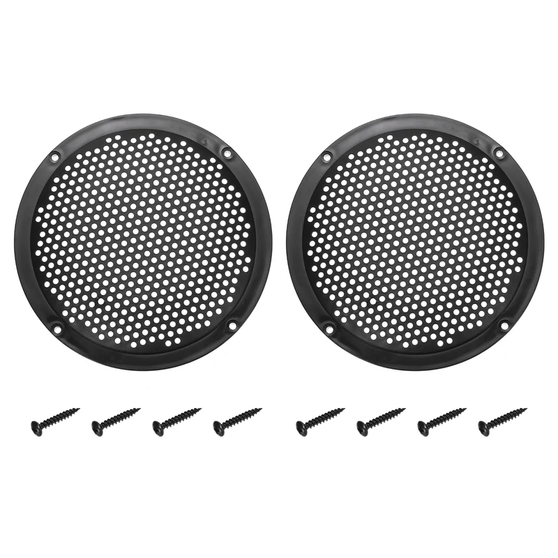 2 Pcs 6 Inch Speaker Grill Cover Subwoofer Protector Dust Cover Black