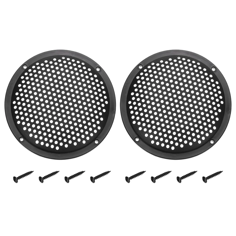2 Pcs 5 Inch Speaker Grill Cover Subwoofer Protector Dust Cover Black