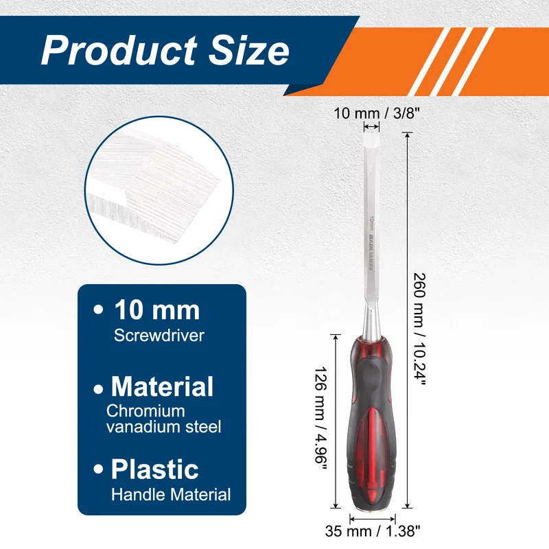 Wood Chisel 3/8" CR-V Steel Beveled Edge Blade with TPR Handle
