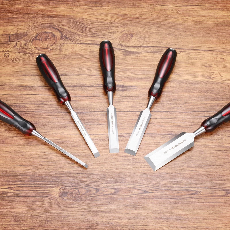 Wood Chisel 1/4" CR-V Steel Beveled Edge Blade with TPR Handle
