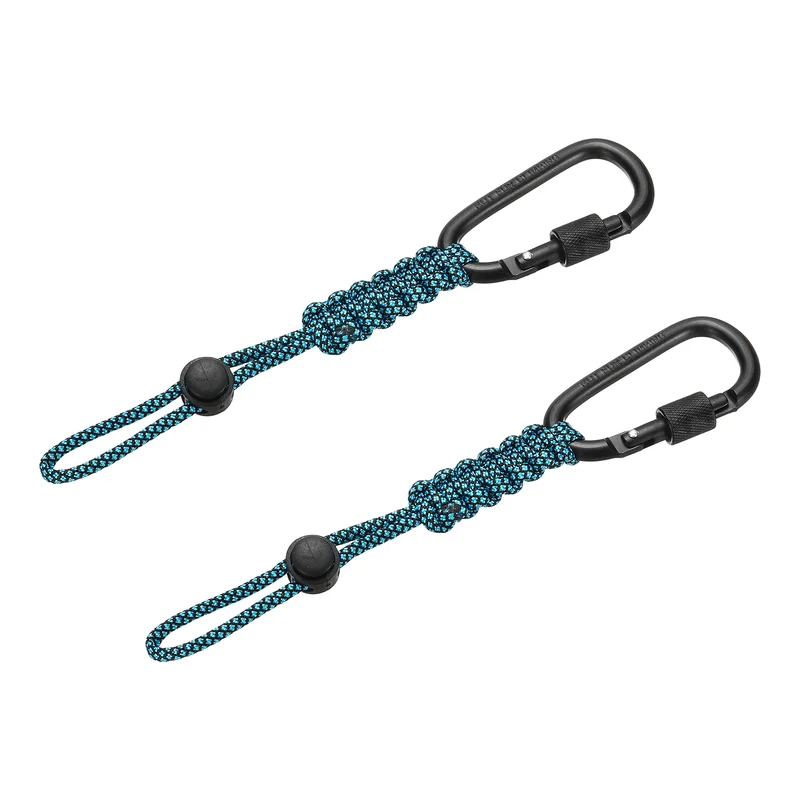 2 Pcs Paracord Keychain Carabiner Clip D Ring Hook,Sky Blue Checkered Camouflage