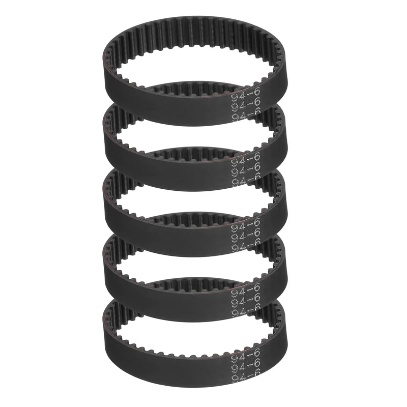 94mm GT-2 Timing Belt, 5pcs 6mm Width 2mm Pitch 3D Printing Closed Loop, Black