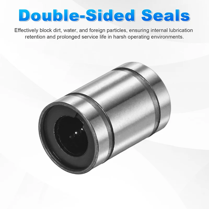 4Pcs LM5UU Linear Ball Bearings 5mm Bore Dia 10mm OD 15mm Length for Machine