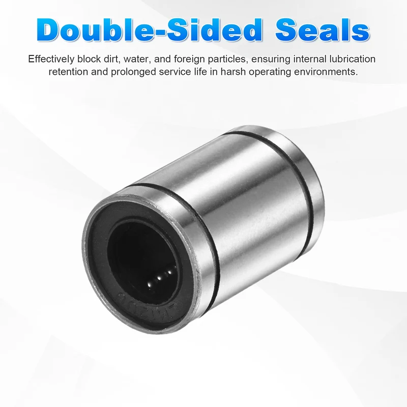 2Pcs LM12UU Linear Ball Bearings 12mm Bore Dia 21mm OD 30mm Length for Machine