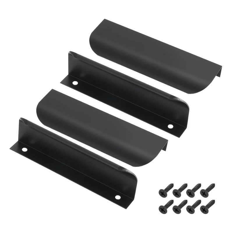 4Pcs 5 Inch Aluminum Alloy Finger Pulls for Cabinets Dresser Black