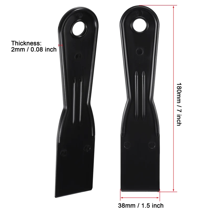 Putty Scraper 1.5" ABS Plastic Spatula Drywall Patch Repair Spreader Black 4Pcs