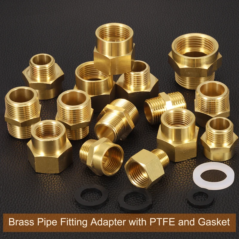 Brass Pipe Fitting, 3/4"G Female x 3/4"NPT Male Hex Nipple Pipe Adapter