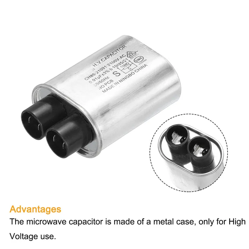 Microwave Capacitor Replacement High Voltage Oven Capacitor 2100VAC 0.91uf