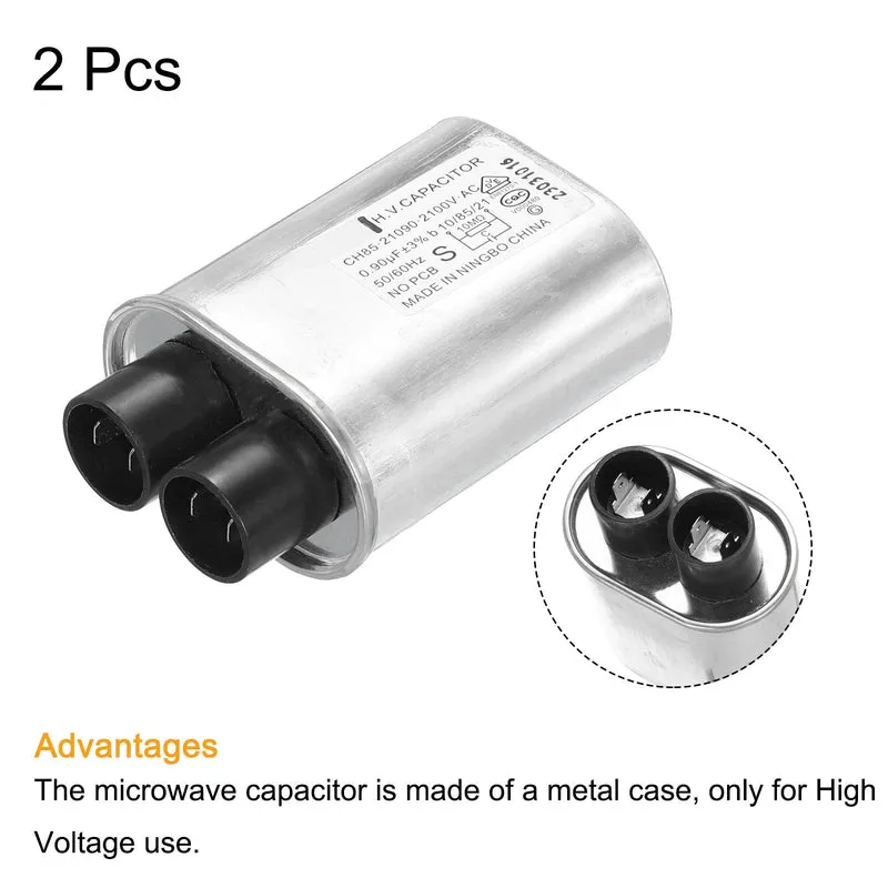 Microwave Capacitor Replacement High Voltage Oven Capacitor 2100VAC 0.90uf 2Pcs