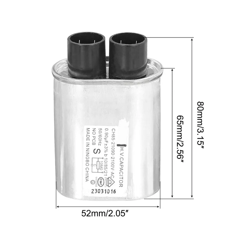 Microwave Capacitor Replacement High Voltage Oven Capacitor 2100VAC 0.90uf