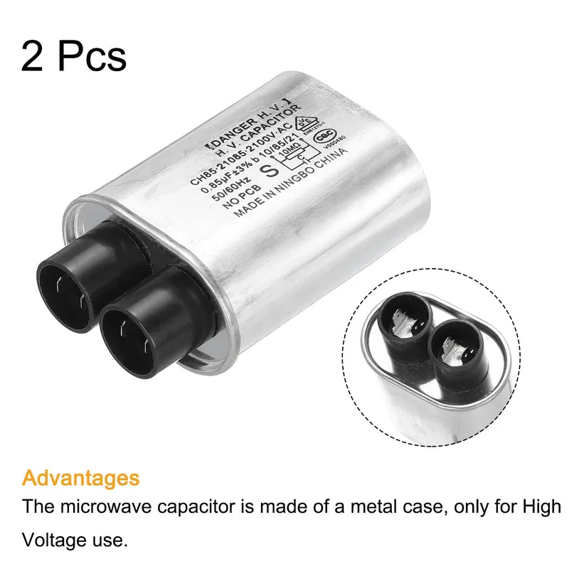 Microwave Capacitor Replacement High Voltage Oven Capacitor 2100VAC 0.85uf 2Pcs