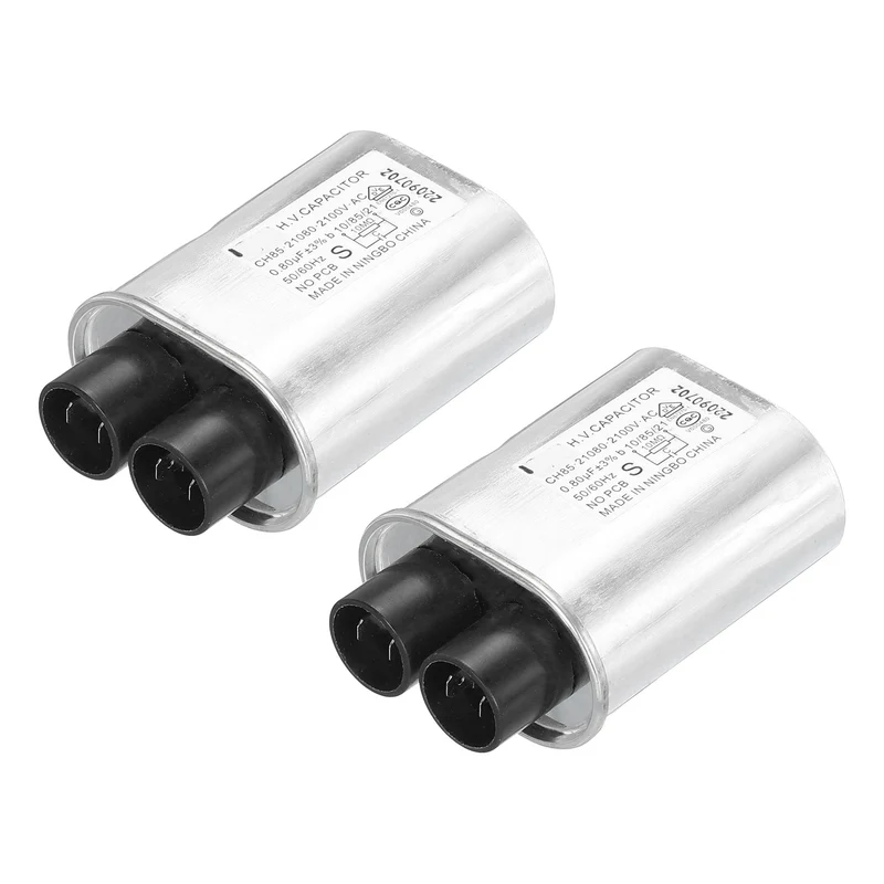 Microwave Capacitor Replacement High Voltage Oven Capacitor 2100VAC 0.80uf 2Pcs