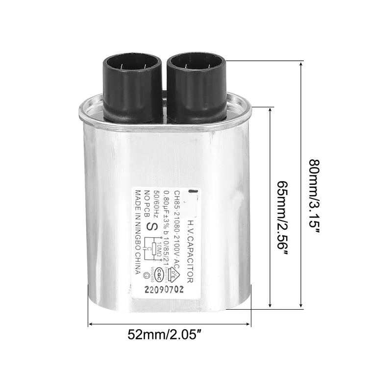 Microwave Capacitor Replacement High Voltage Oven Capacitor 2100VAC 0.80uf 2Pcs