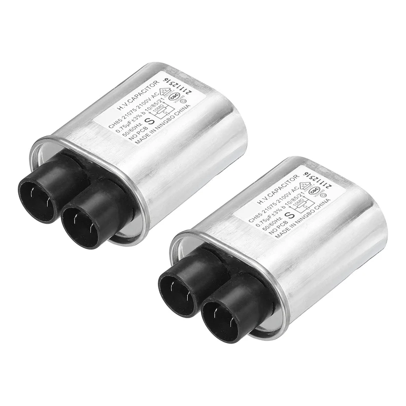 Microwave Capacitor Replacement High Voltage Oven Capacitor 2100VAC 0.75uf 2Pcs