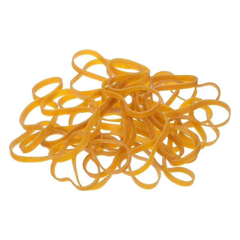 135Pcs Rubber Bands, 6.3x0.24 Inch Elastic Bands for Office Supplies, Yellow
