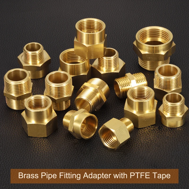 Brass Pipe Fitting, 1/2" NPT Female × 3/4" G Male Hex Nipple Pipe Connector