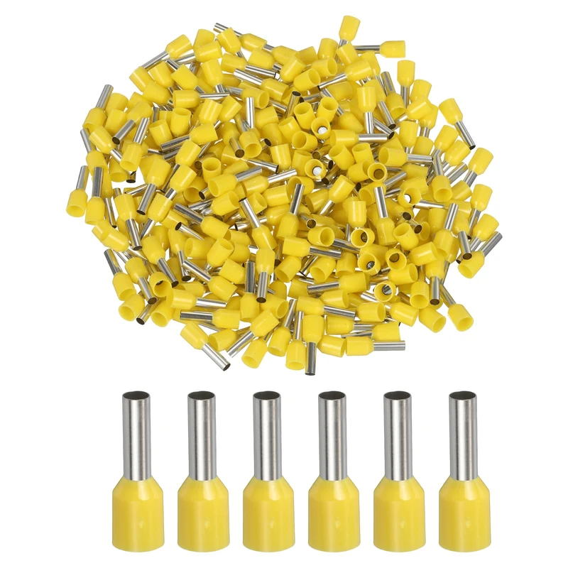 1000Pcs 12AWG Wire Ferrules Connectors VE4010 Yellow