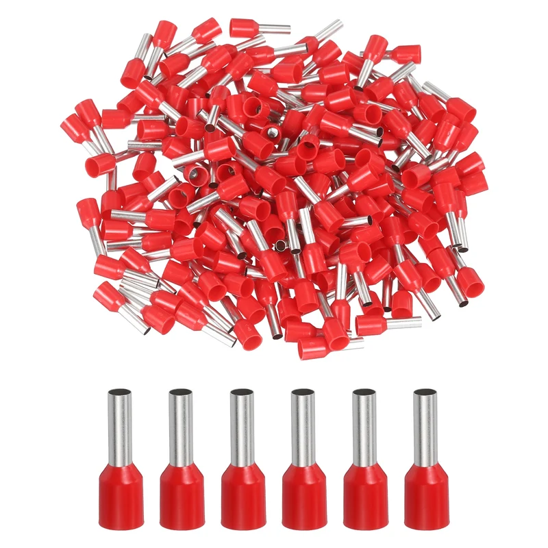 1000Pcs 12AWG Wire Ferrules Connectors VE4010 Red