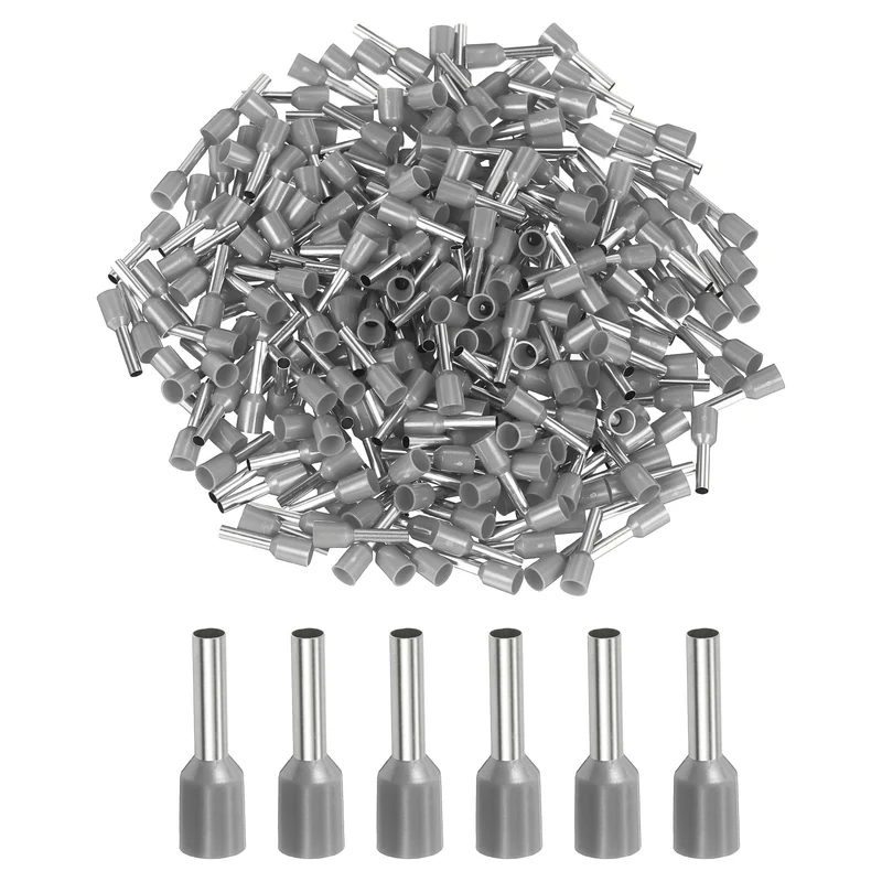 1000Pcs 14AWG Wire Ferrules Connectors VE2510 Gray