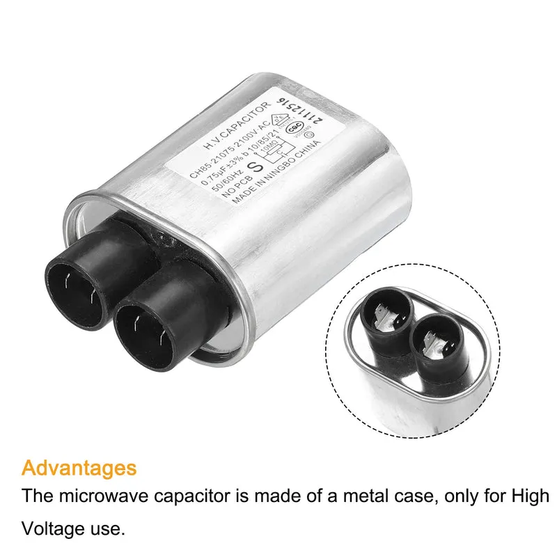Microwave Capacitor Replacement High Voltage Oven Capacitor 2100VAC 0.75uf