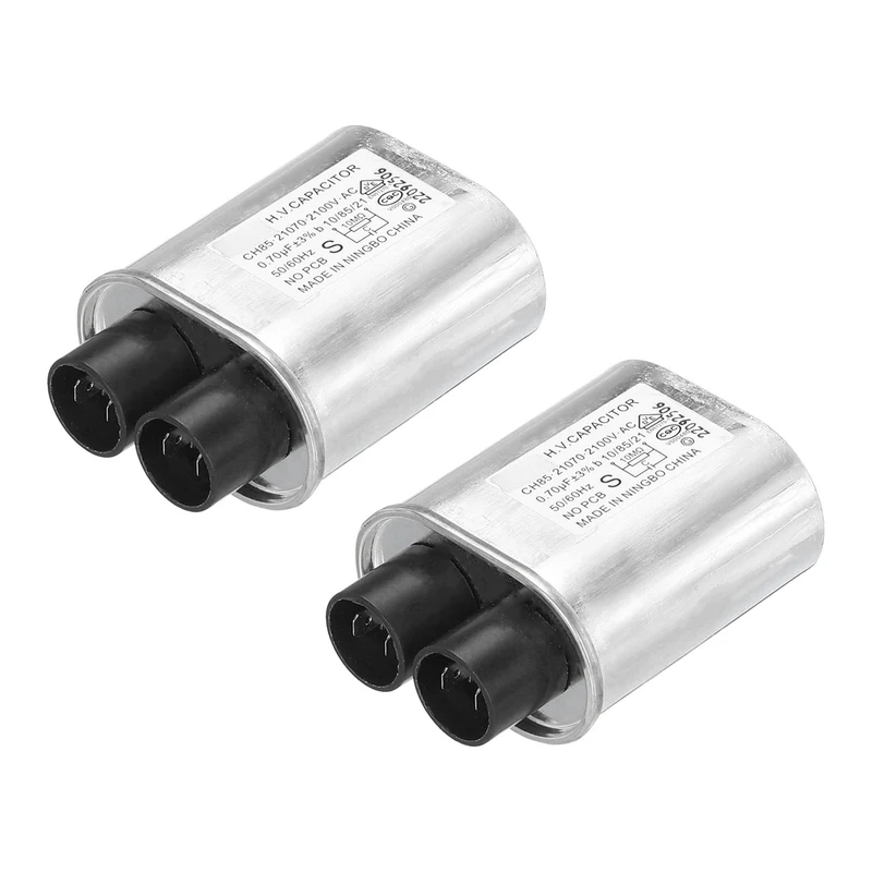Microwave Capacitor Replacement High Voltage Oven Capacitor 2100VAC 0.70uf 2Pcs