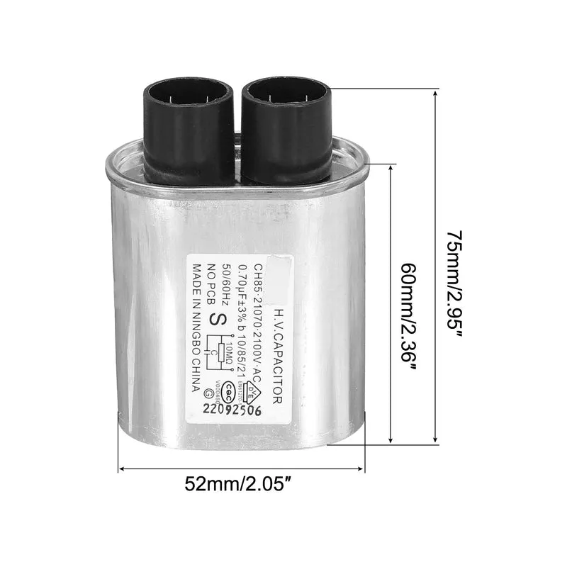 Microwave Capacitor Replacement High Voltage Oven Capacitor 2100VAC 0.70uf 2Pcs