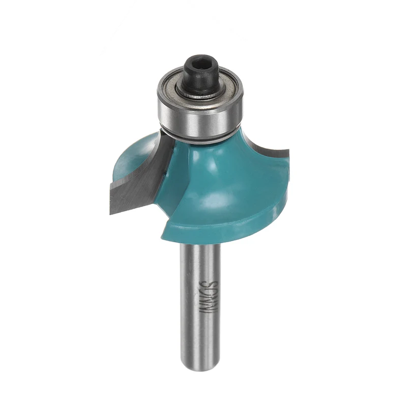 Roundover Router Bit 1/4 Shank 5/16" Radius Carbide Tipped with Bearing Cyan