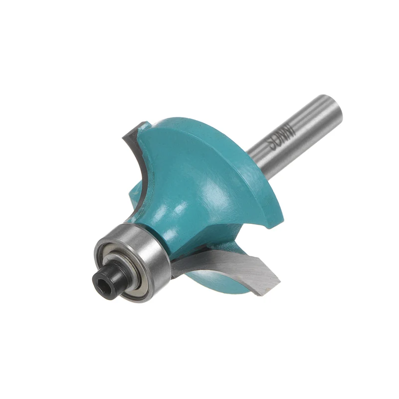 Roundover Router Bit 1/4 Shank 7/16" Radius Carbide Tipped with Bearing Cyan