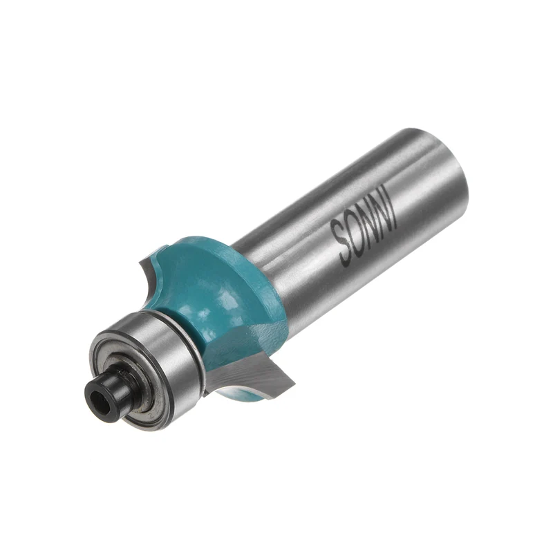 Roundover Router Bit 1/2 Shank 3/16" Radius Carbide Tipped with Bearing Cyan