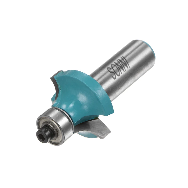 Roundover Router Bit 1/2 Shank 5/16" Radius Carbide Tipped with Bearing Cyan
