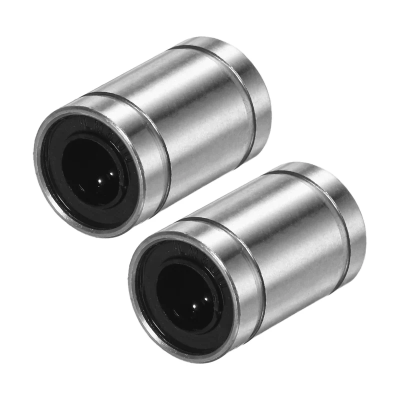 2Pcs LM6UU Linear Ball Bearings 6mm Bore Dia 12mm OD 19mm Length for Machine