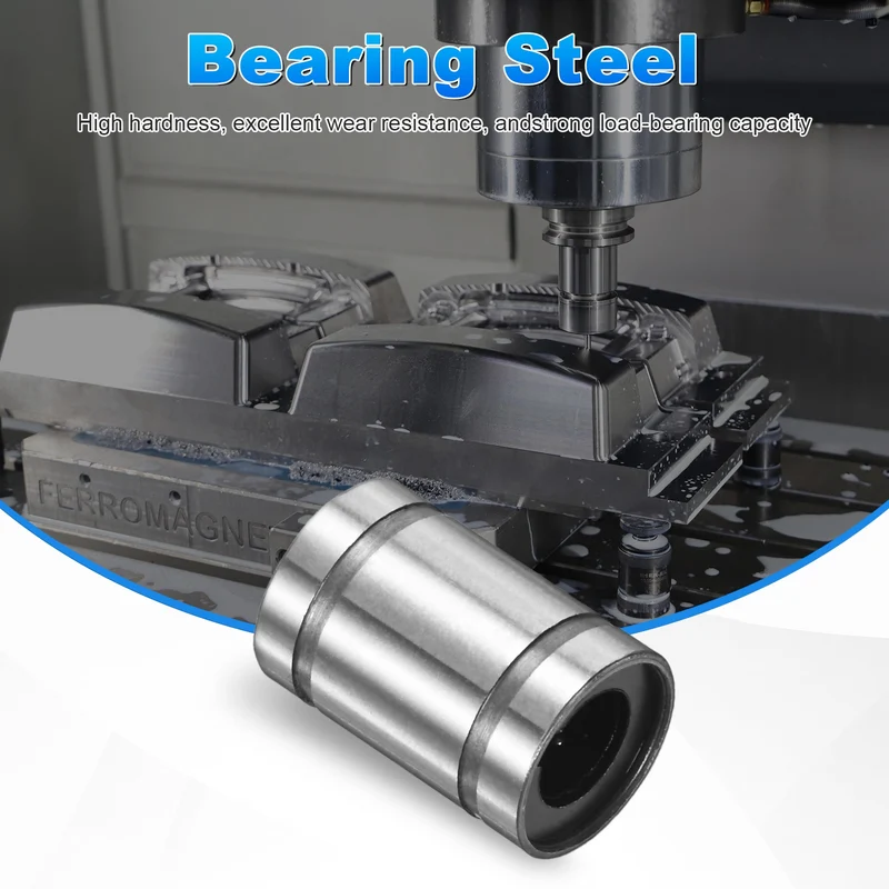 2Pcs LM5UU Linear Ball Bearings 5mm Bore Dia 10mm OD 15mm Length for Machine