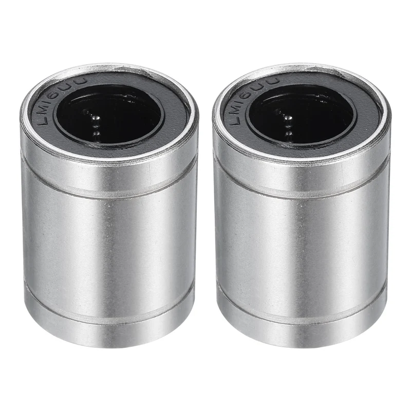 2Pcs LM16UU Linear Bearing Nickel Plated 16mm Bore 28mm OD 36mm Length