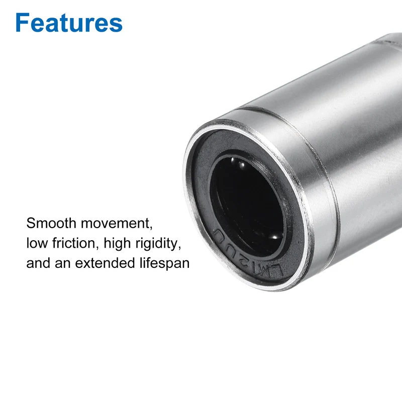 2Pcs LM12UU Linear Bearing Nickel Plated 12mm Bore 21mm OD 30mm Length