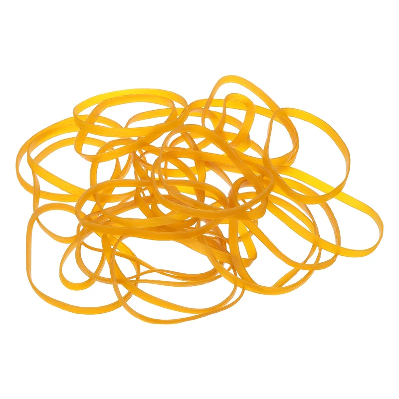 250Pcs Rubber Bands, 4.72x0.2 Inch Elastic Bands for Office Supplies, Yellow