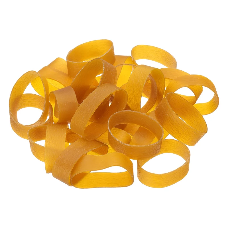 80Pcs Rubber Bands, 3.15x0.79 Inch Elastic Bands for Office Supplies, Yellow