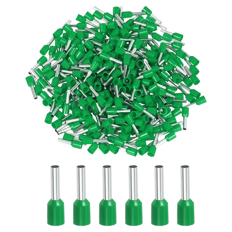 1000Pcs 14AWG Wire Ferrules Connectors VE2510 Green