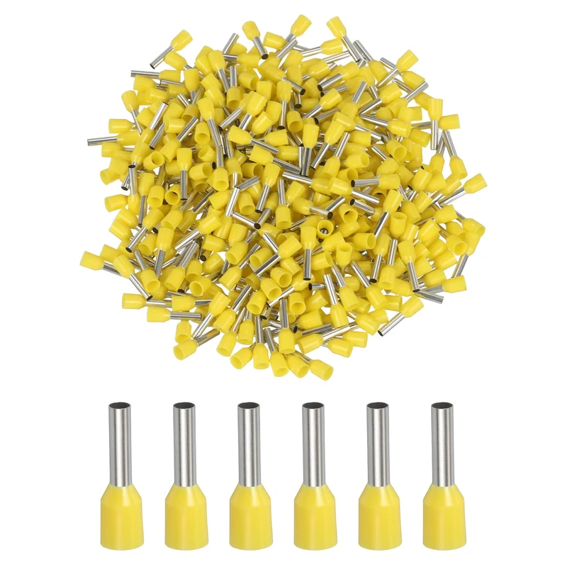 1000Pcs 14AWG Wire Ferrules Connectors VE2510 Yellow