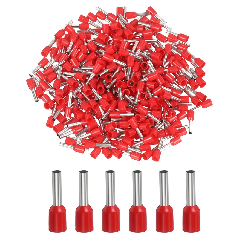 1000Pcs 14AWG Wire Ferrules Connectors VE2510 Red