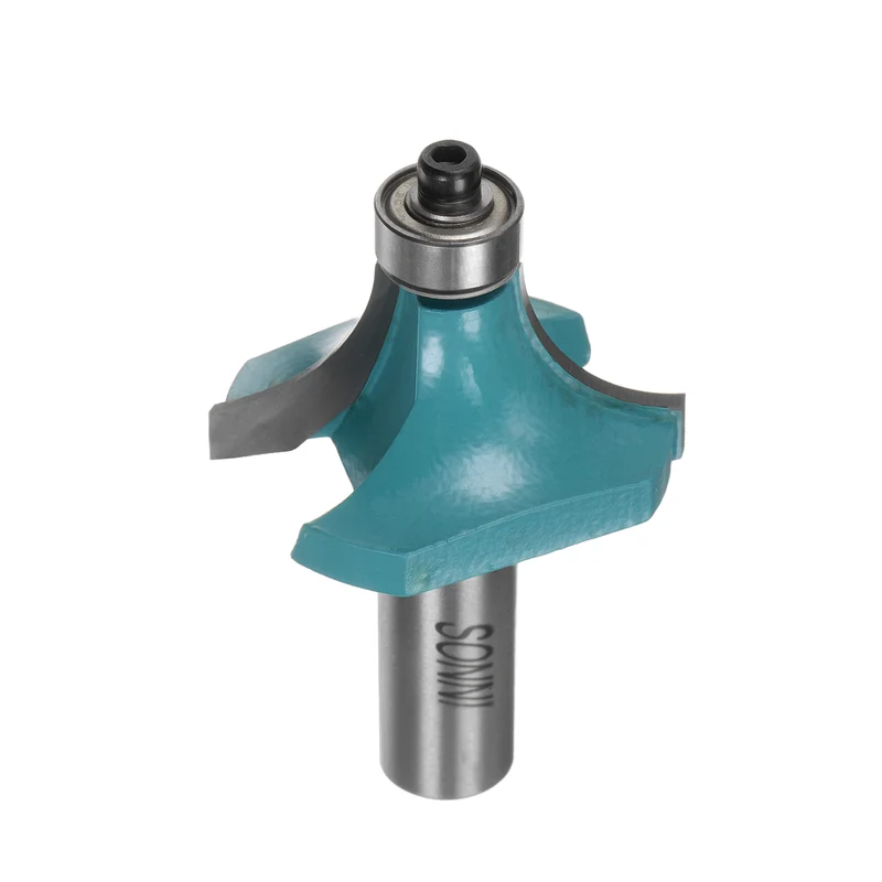Roundover Router Bit 1/2 Shank 9/16" Radius Carbide Tipped with Bearing Cyan